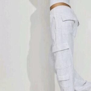 Garage Women’s Cargo Ultra Fleece Straight Sweatpants Spring Grey Size Medium